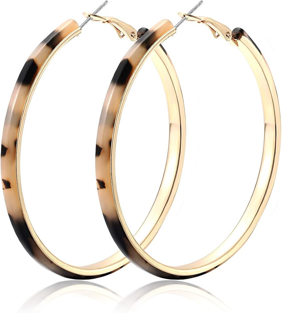 Acrylic Earrings Lightweight Hoop Earrings Statement Resin Drop Dangle Stud Earrings Fashion Jewe... | Amazon (US)