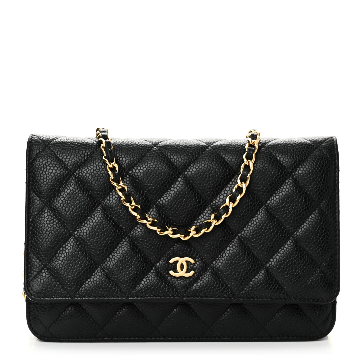 Chanel Caviar Quilted Wallet on Chain WOC Black 1749424 | FASHIONPHILE (US)