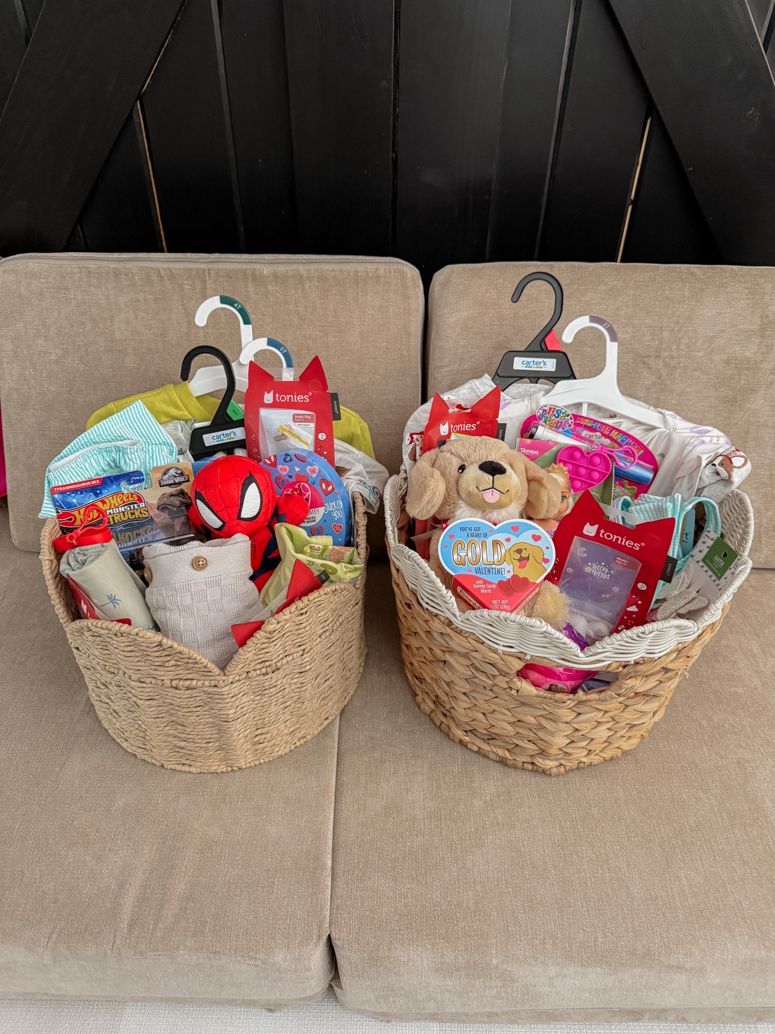 Valentines baskets are done and ready for the kids when they get home from school - themed holiday baskets are my absolute favorite! 

Valentines basket, toddler baskets, toddler valentines, target carters, tonies, target cat and jack, monster trucks, matching toddler swim

#LTKBaby #LTKValentine #LTKKids