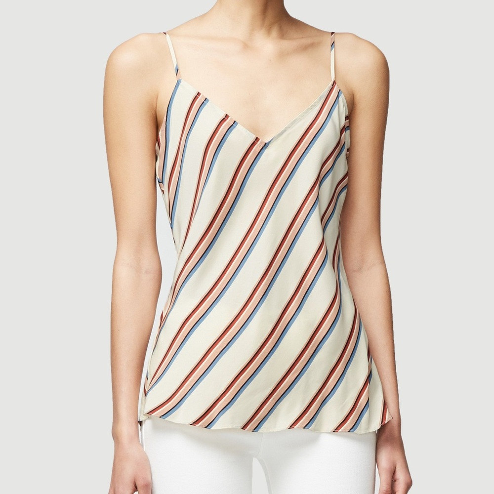 Frame womens striped silk tank size S | Poshmark