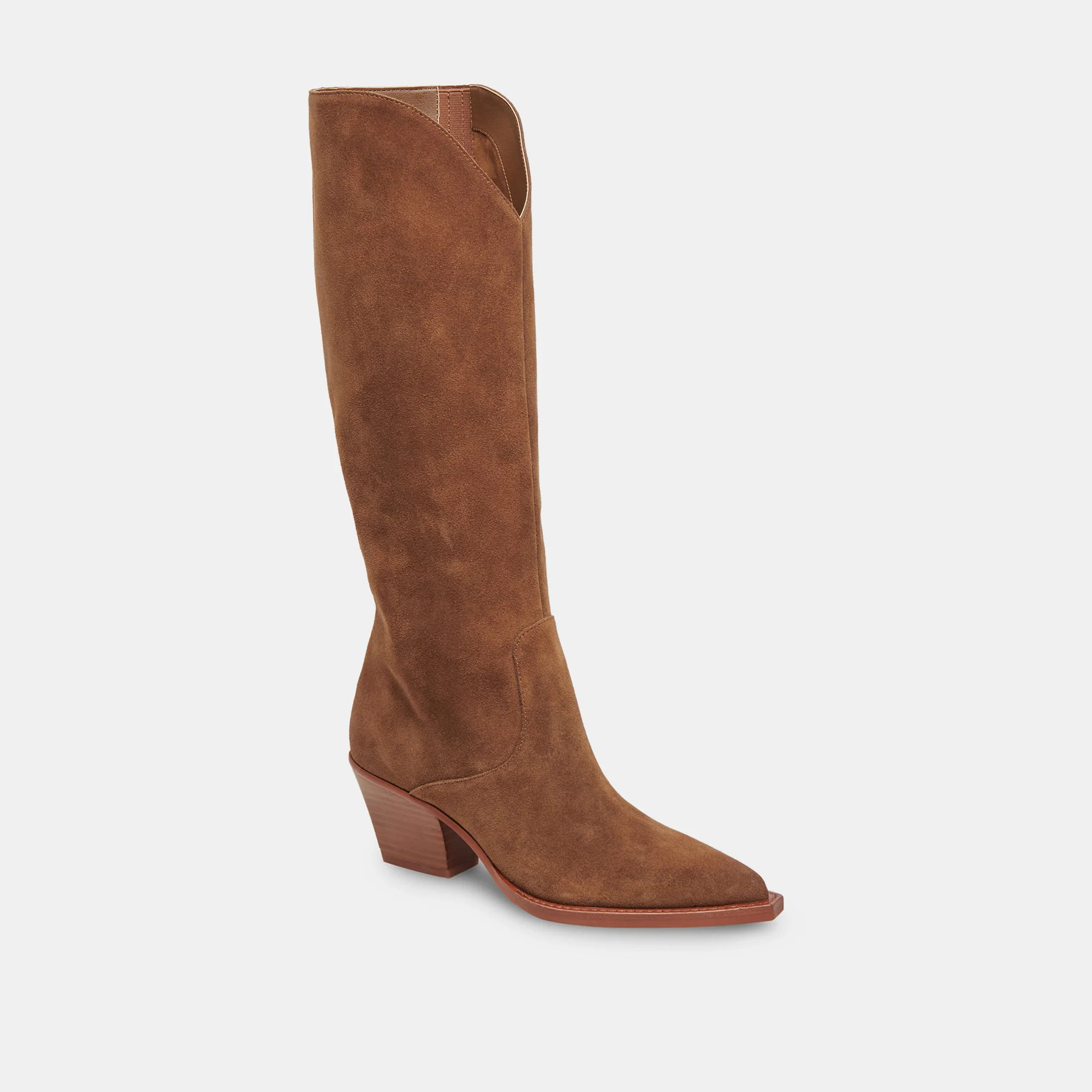 Raj Boots in Brown Suede | Women's Brown Suede Knee-High Boots | DolceVita.com