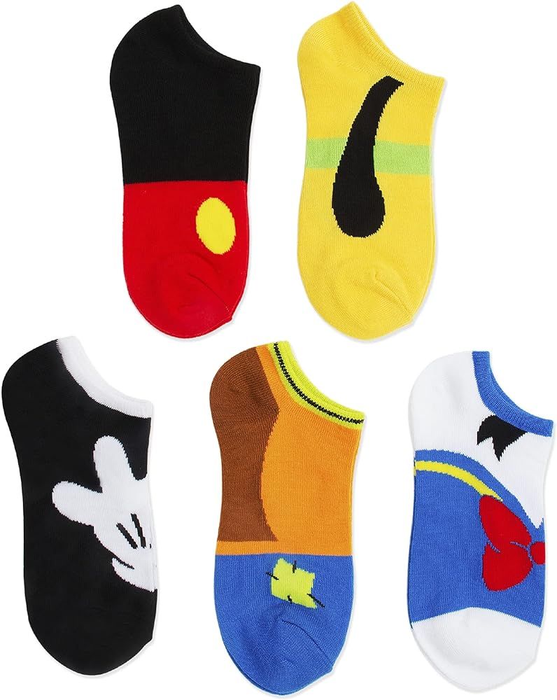 Disney Women's Mickey Mouse 5 Pack No Show Socks | Amazon (US)