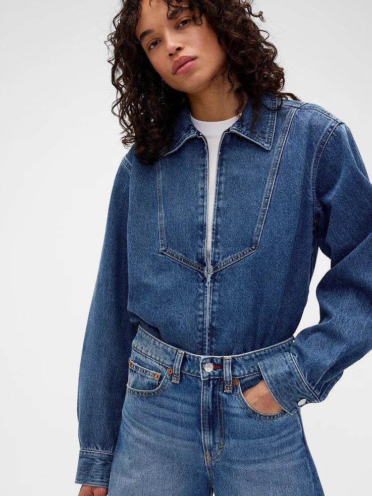 Gap × Victoria Beckham Denim Zip Shirt | Gap (US)