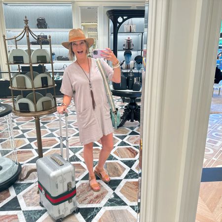 When I see a carry-on suitcase I need a pic with my travel outfit. #traveloutfit 

#LTKtravel