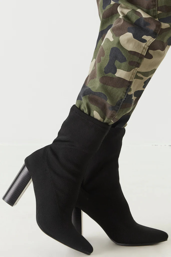 Knit High Block Heel Boot | Charlotte Russe