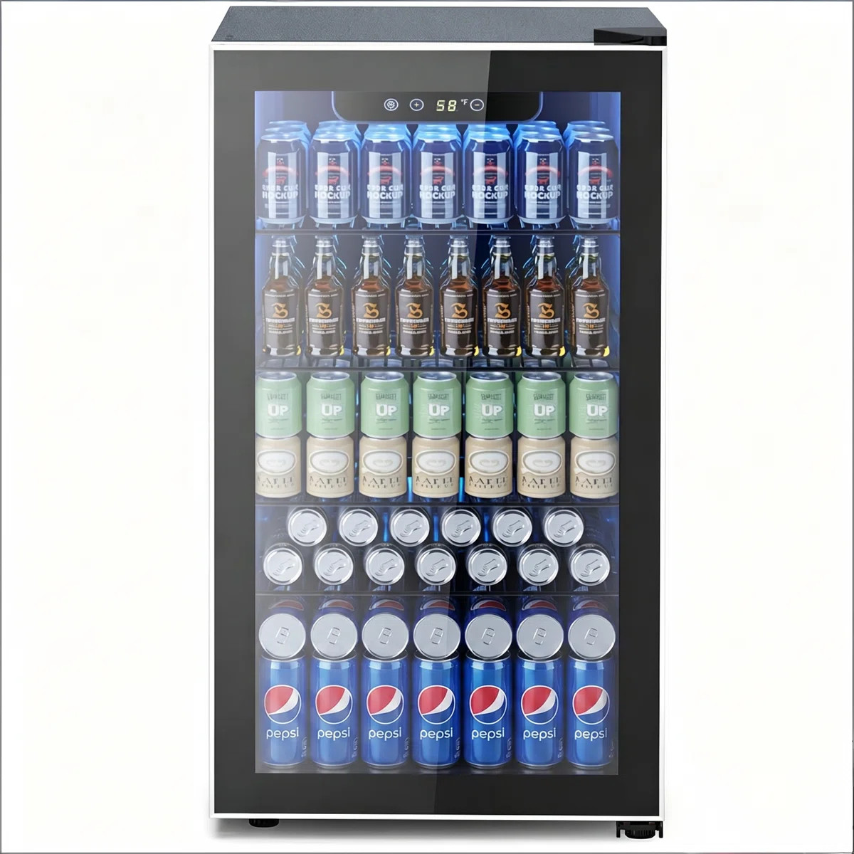 17.32'' W  3.2 Cu.ft Beverage Refrigerator, Holds 130 Cans or 20 Bottles, Stainless Steel Frame, ... | Wayfair North America