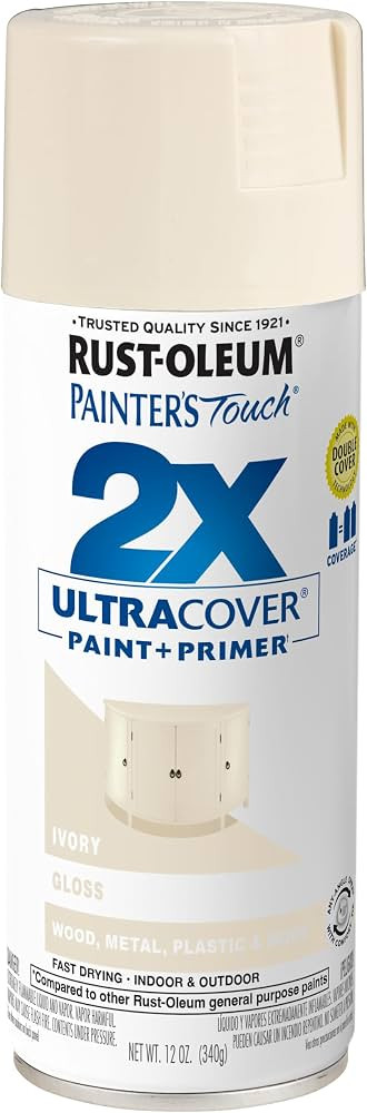 Rust-Oleum Painter's Touch 2X Ultra Cover Spray Paint, Gloss Ivory     Indoor and Outdoor Surface... | Amazon (US)