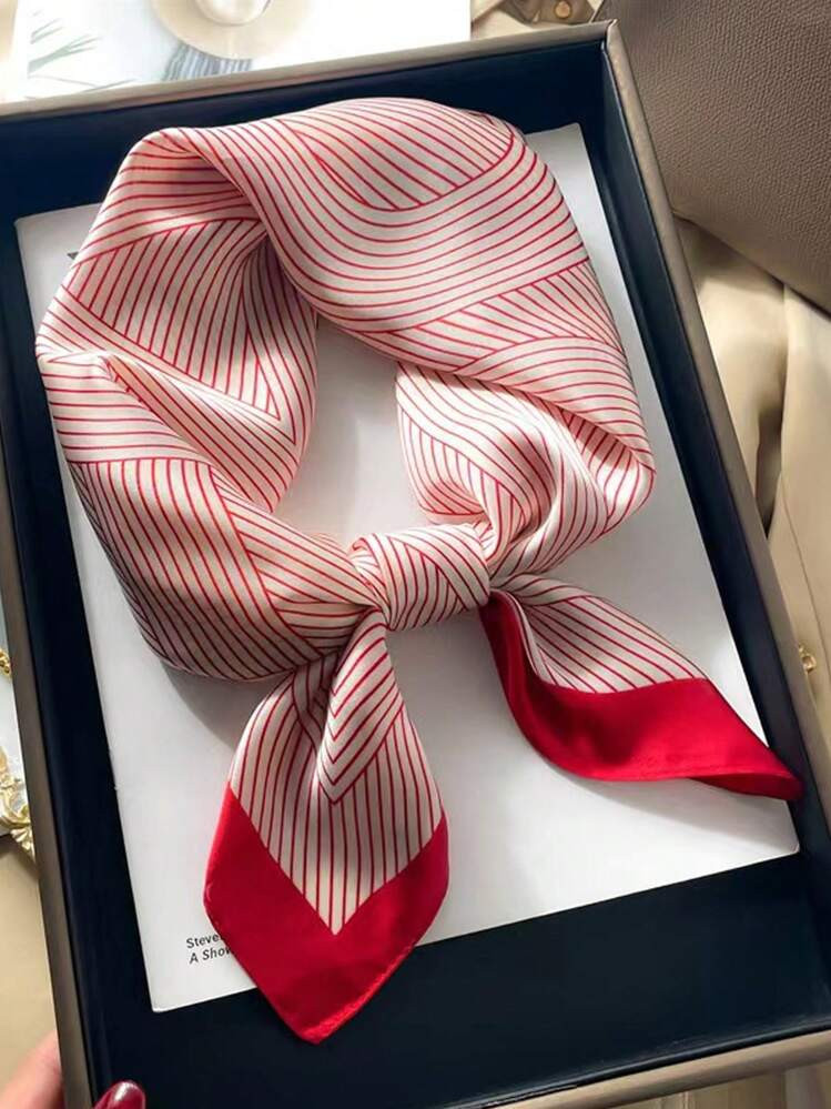 1pc Women's Printed Scarf Work Necktie Fashion Hairband 70 Square Satin Silk Headscarf Suitable For Business, Casual And Street Fashion Bandana,Hair Band,Head Band Ideal For Dressing Up Your Look | SHEIN