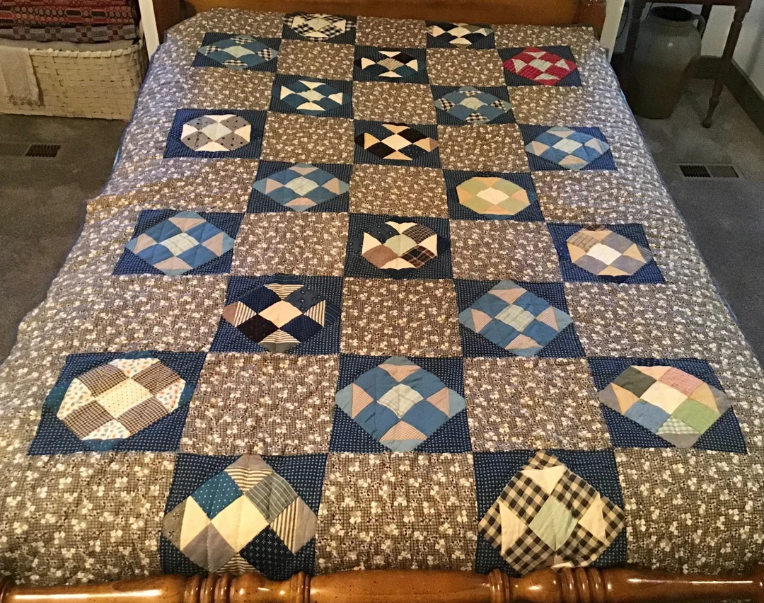 Vintage Kentucky Quilt: Twin Size Bed Cover, Country Colors (53” X 83”) - Etsy | Etsy (US)