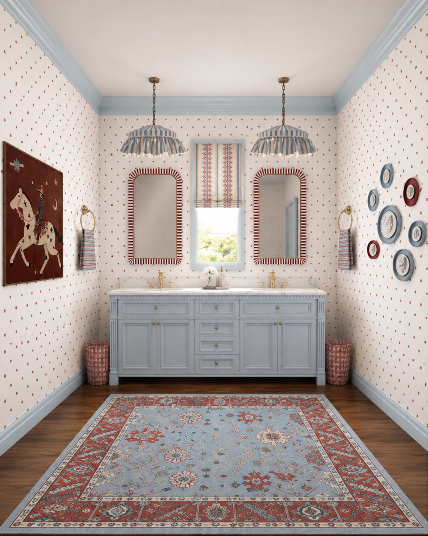 An Americana bathroom design in honor of the 4th!

#LTKdayinmylife #LTKHome #LTKSaleAlert