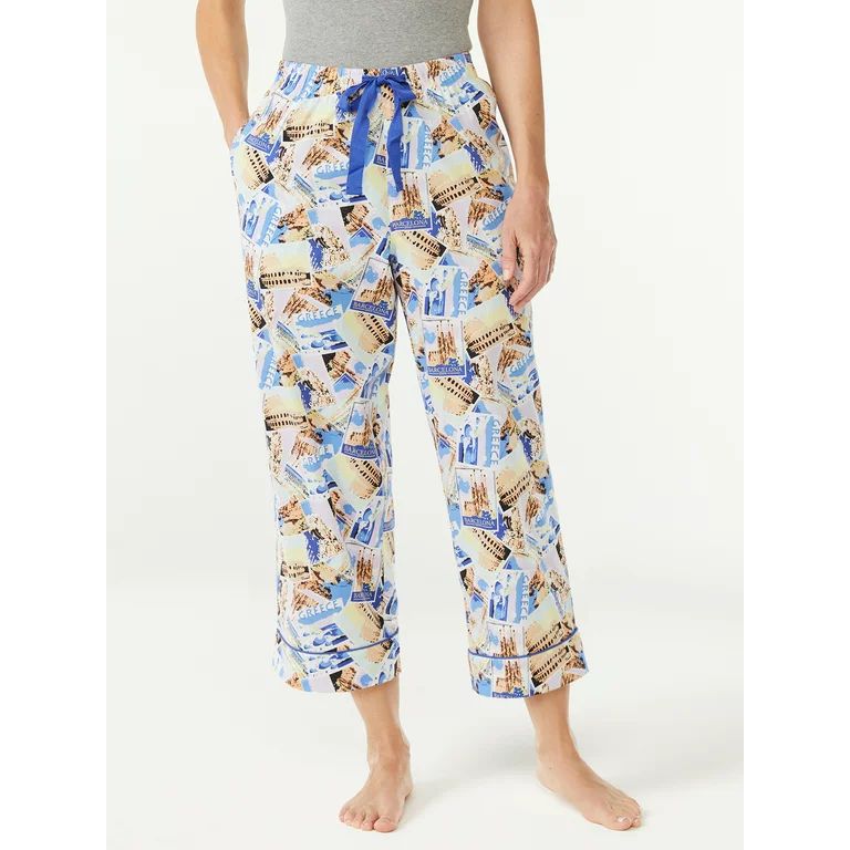 Joyspun Women's Woven Capri Pajama Pants, Sizes S to 3X | Walmart (US)