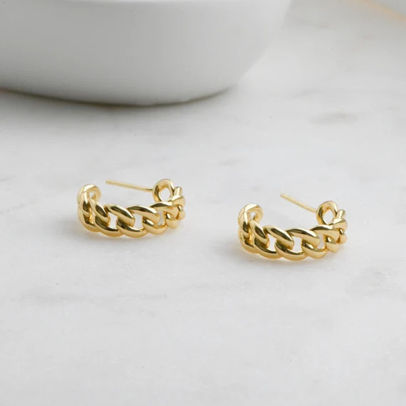 Chain Hoop Earrings Gold Hoop Earrings Hoop Earrings Chain | Etsy | Etsy (US)