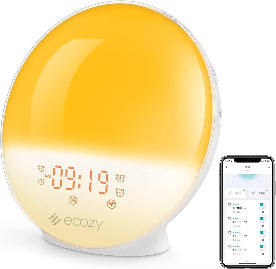 ecozy Sunrise Alarm Clock for Heavy Sleepers, Smart Wake Up Light with Sunrise/Sunset Simulation,... | Amazon (CA)