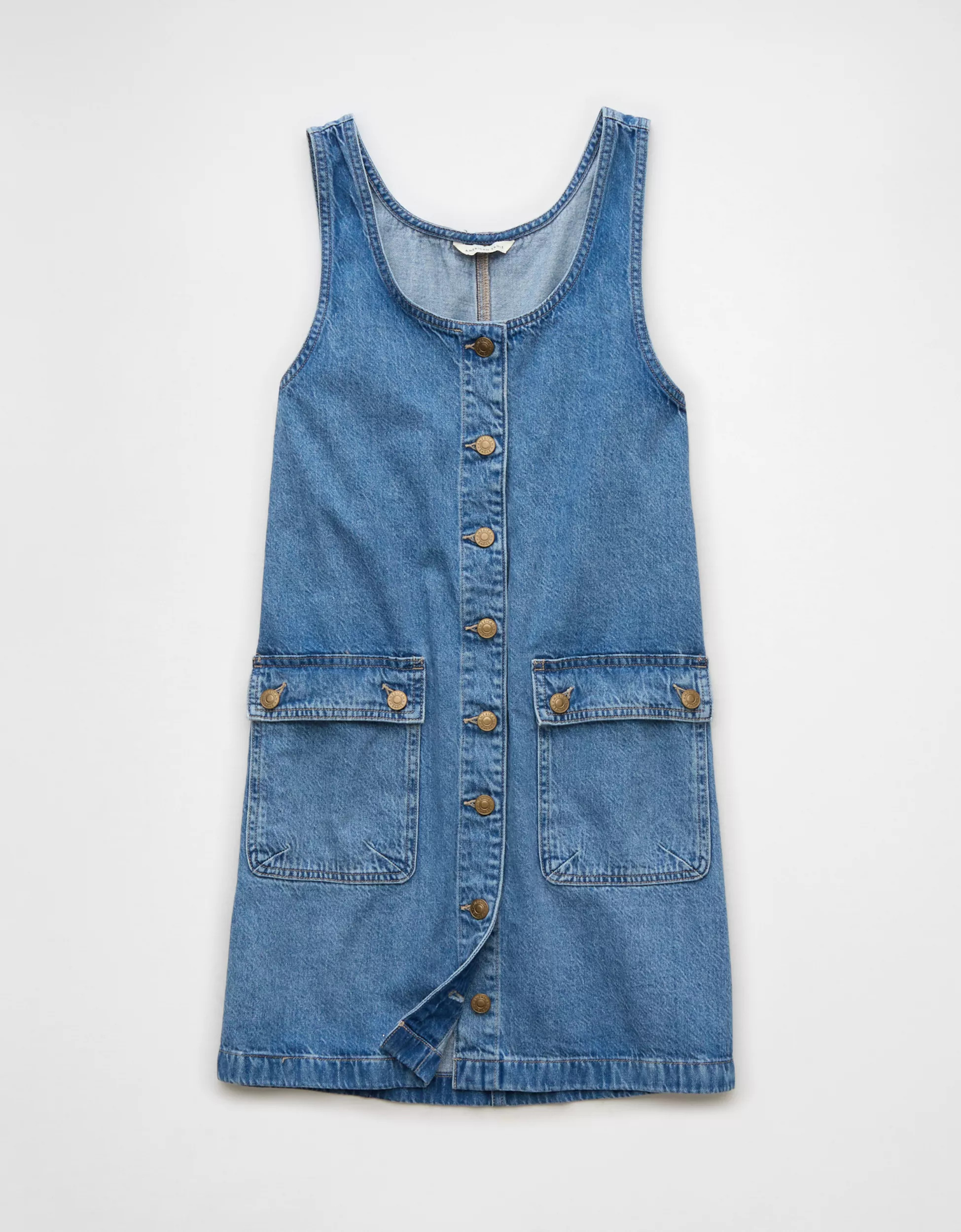 AE Denim Cargo Pinafore Dress | American Eagle Outfitters (US & CA)