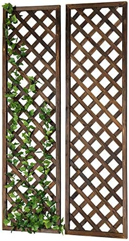 MyGift Wood Trellis, Wall Hanging Large Garden Trellis for Climbing Plants Outdoor, Brown Lattice... | Amazon (US)