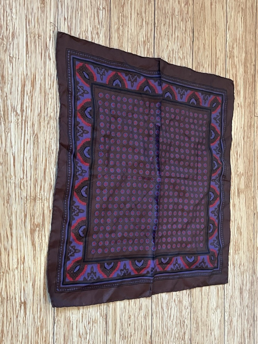 Silky Scarf Vintage Square Purple Red Burgundy 17 X 17” Paisley | eBay US