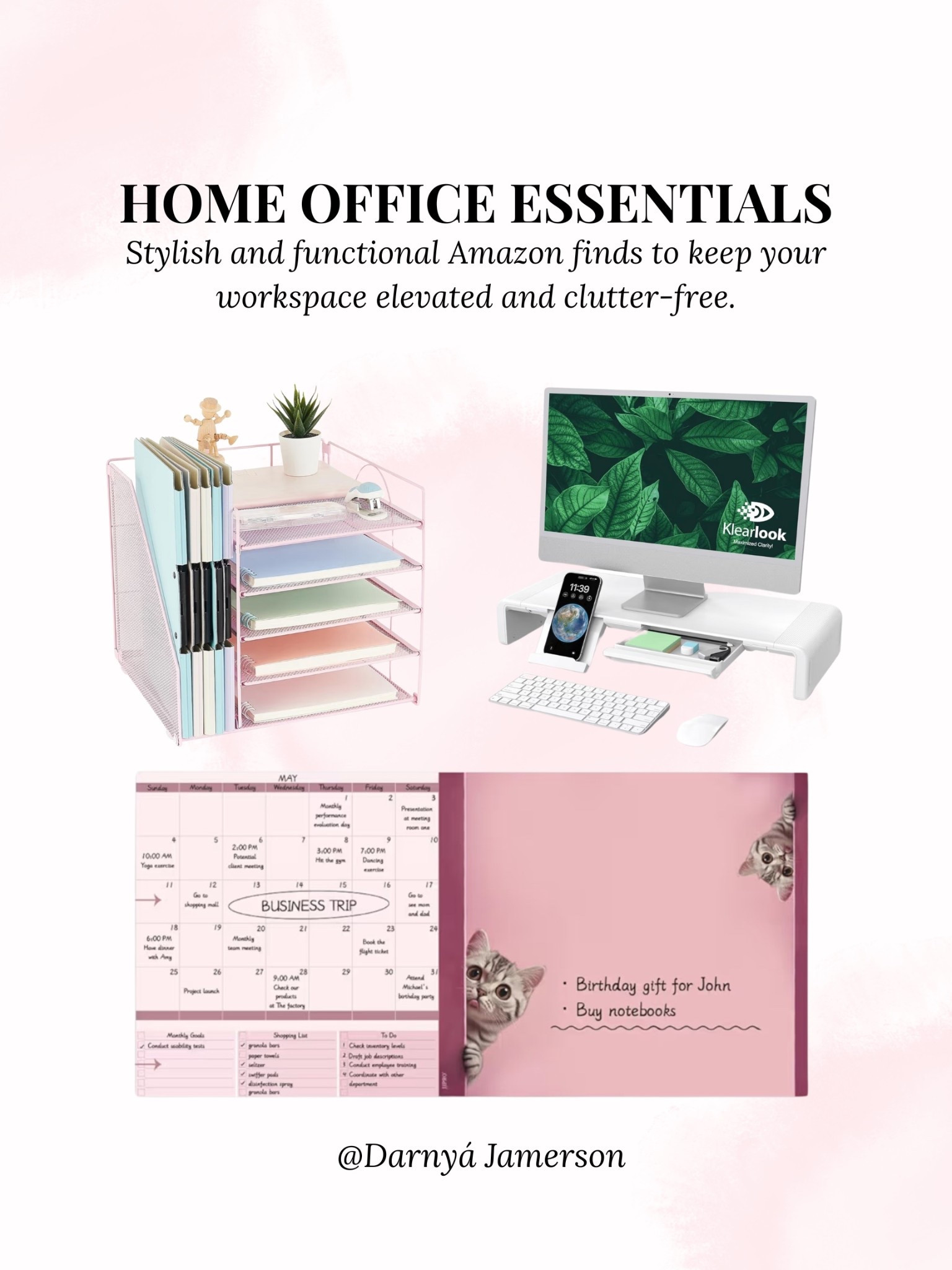 These Amazon home office essentials help me stay organized, on-task, and lowkey obsessed with my space 💗

home office essentials, Amazon office finds, desk organization, marble and gold desk set, monitor stand, charging station, dry erase calendar, file tray organizer, workspace goals, office decor, modern office setup, Amazon home finds, LTK home office, aesthetic desk accessories, 30s lifestyle, work from home setup, organization tools, productivity must haves, office gift ideas, Amazon desk decor

#LTKHome #LTKWorkwear

#LTKdayinmylife