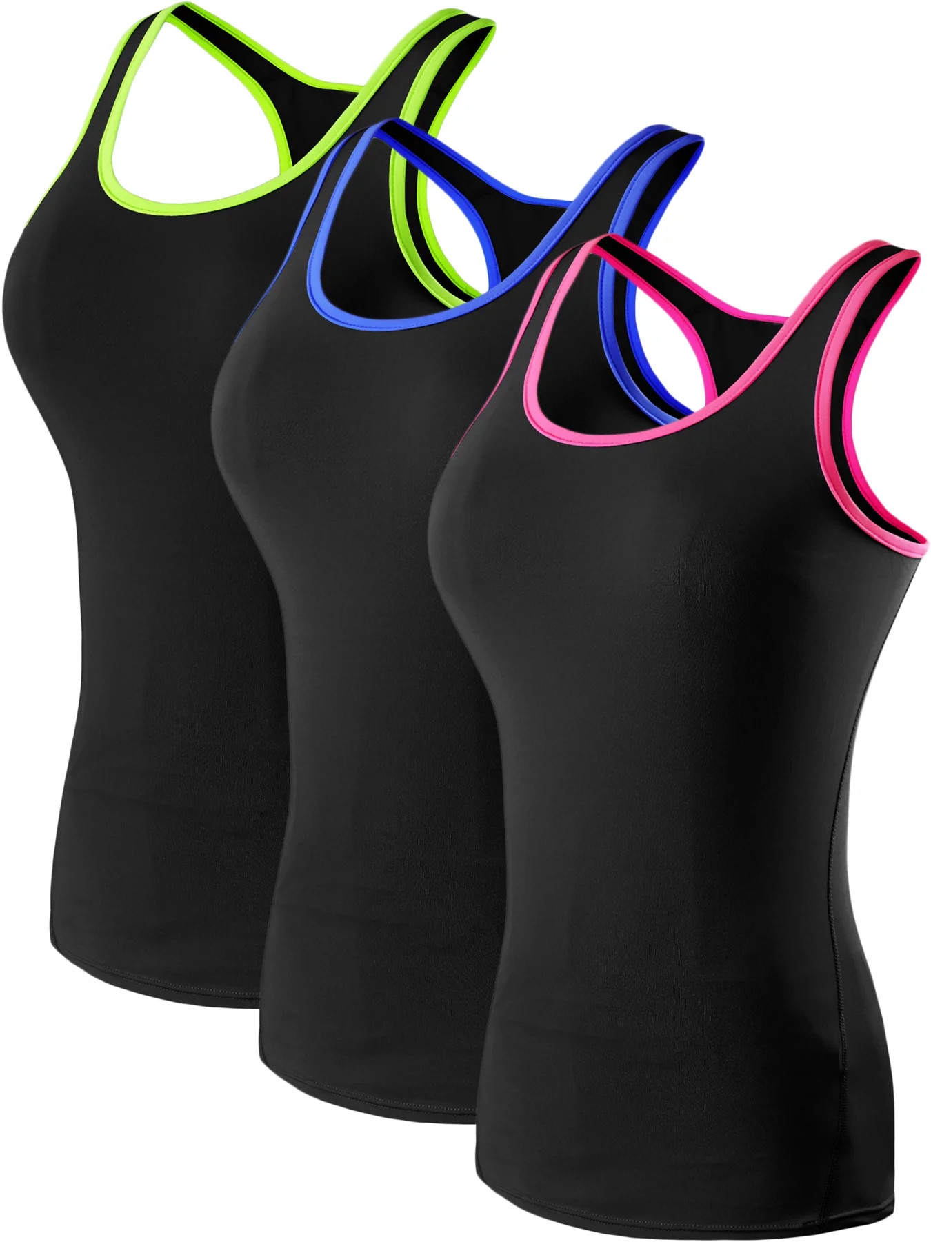 NELEUS Womens Compression Base Layer Dry Fit Tank Top 3 Pack,Blue+Green+Pink,US Size 3XL - Walmar... | Walmart (US)
