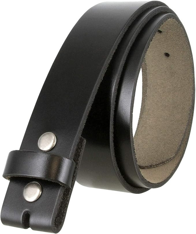 Replacement Belt Strap 100% Genuine Leather Plain Casual Belt Strap with Snaps 1-1/2"(38mm) Wide | Amazon (US)