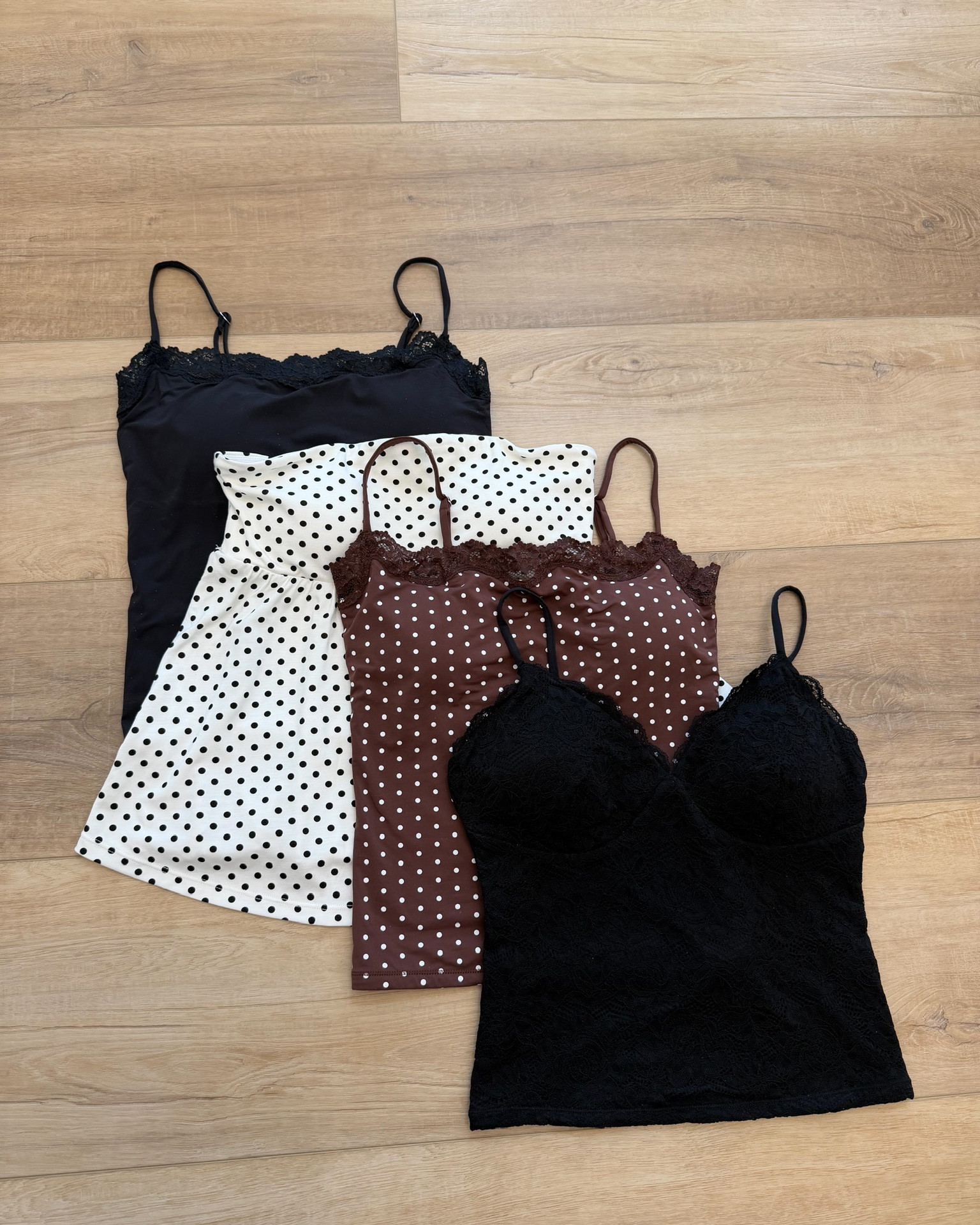 I need to talk about how the lace trim detail on these Amazon camis is genuinely so beautiful and delicate that it makes every single outfit feel like you put in so much more effort than you actually did 🖤🤍✨ The white polka dot bandeau paired with dark denim is giving classic effortless chic, the chocolate brown lace trim polka dot cami tucked into a white ruffle skirt is giving the most romantic and feminine summer moment, and the black lace trim cami with a white tiered skirt and chunky pearl necklace is absolutely stunning from every angle. These are the summer wardrobe staples you buy in multiples and reach for on absolutely every occasion.

#LTKSeasonal #LTKdayinmylife #LTKTravel