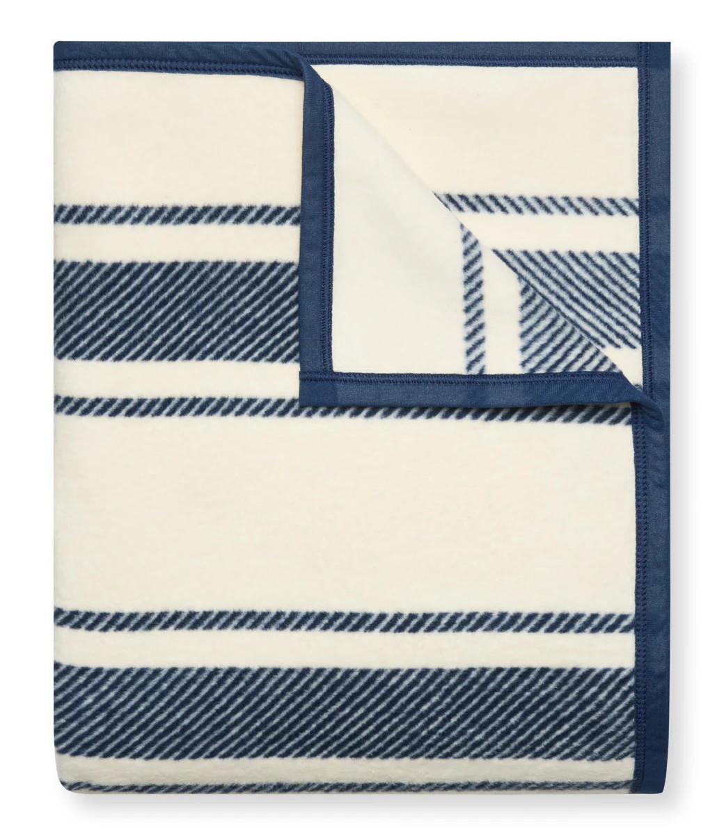 Dockside Stripe Navy Throw Blanket | ChappyWrap | ChappyWrap