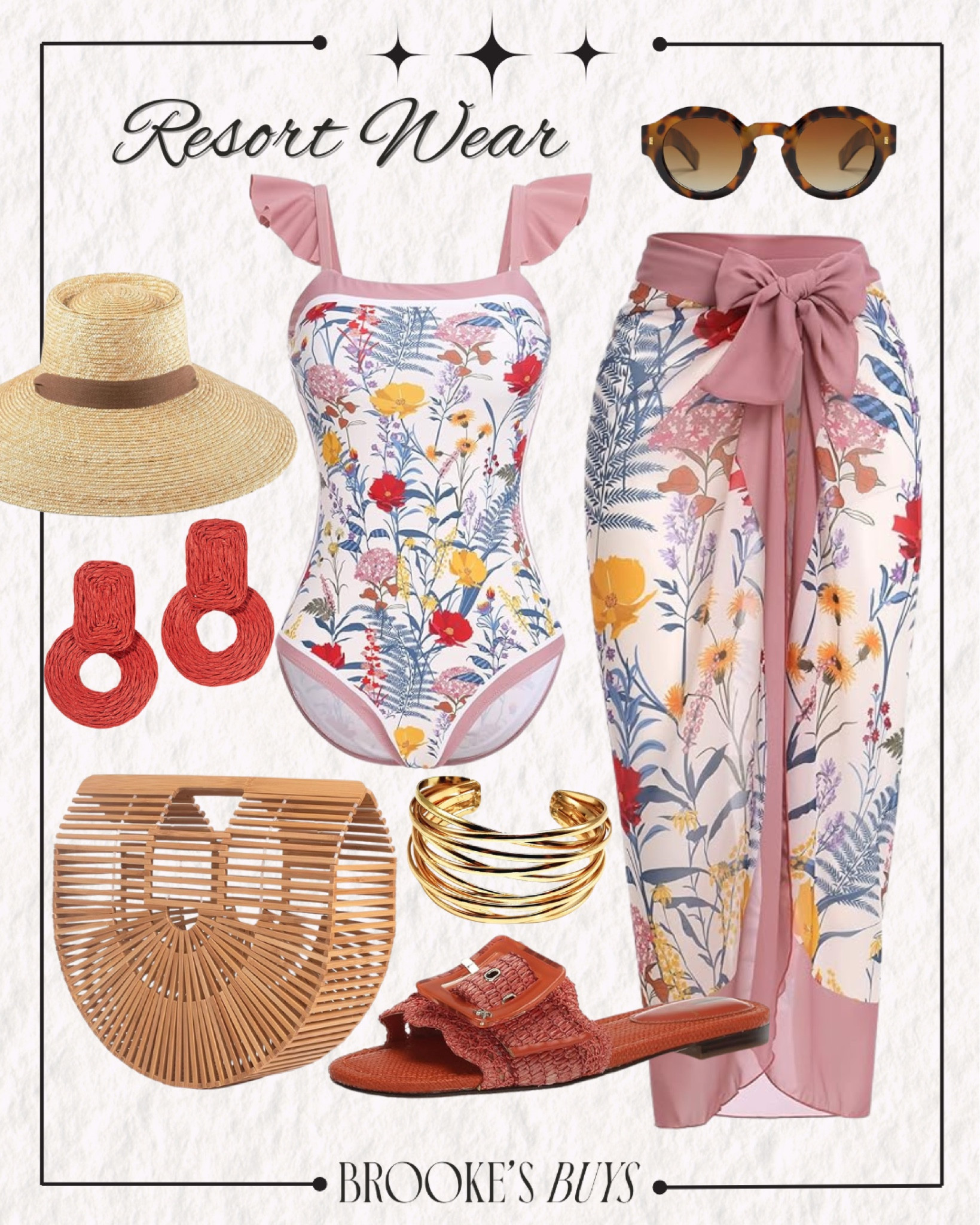 Resort wear outfit 😘 I love this matching one piece swimsuit plus cover up and the terra cotta shoes are stunning!!

#LTKTravel