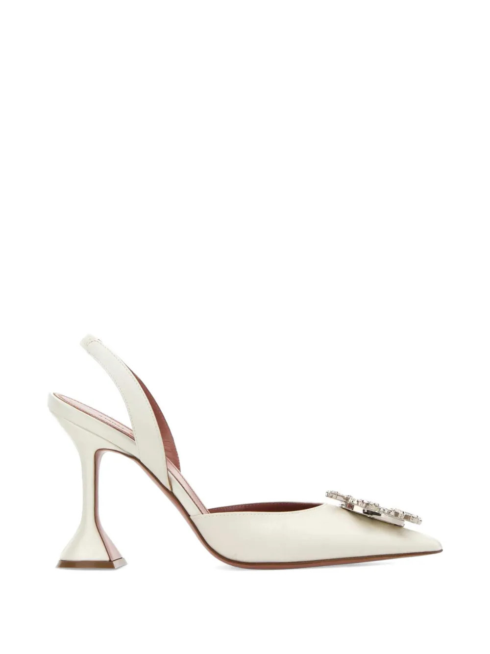 Amina Muaddi Begum satin embellished pumps - Neutrals | Farfetch Global