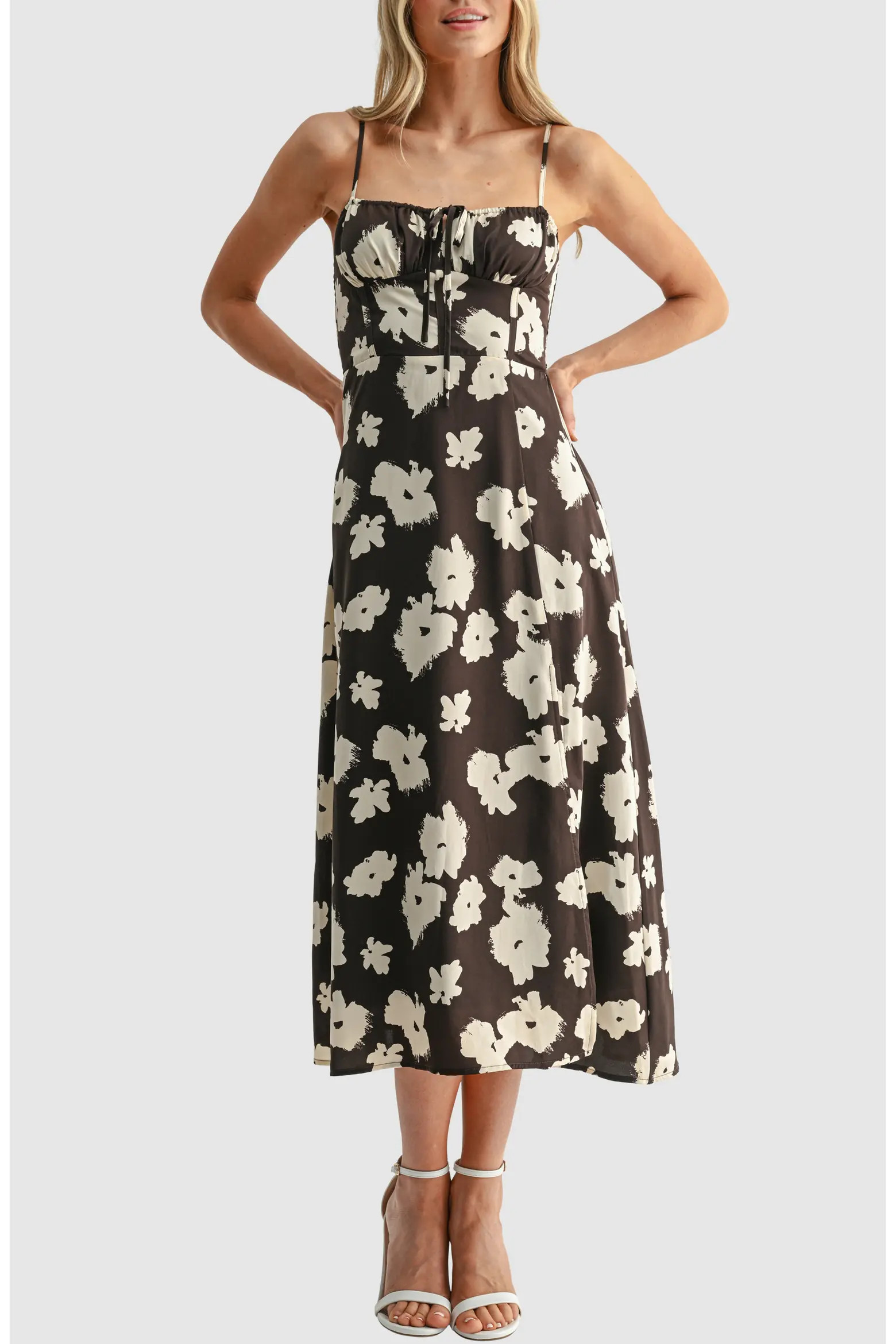 Floral Spaghetti Strap Midi Dress (Women) | Nordstrom | Nordstrom