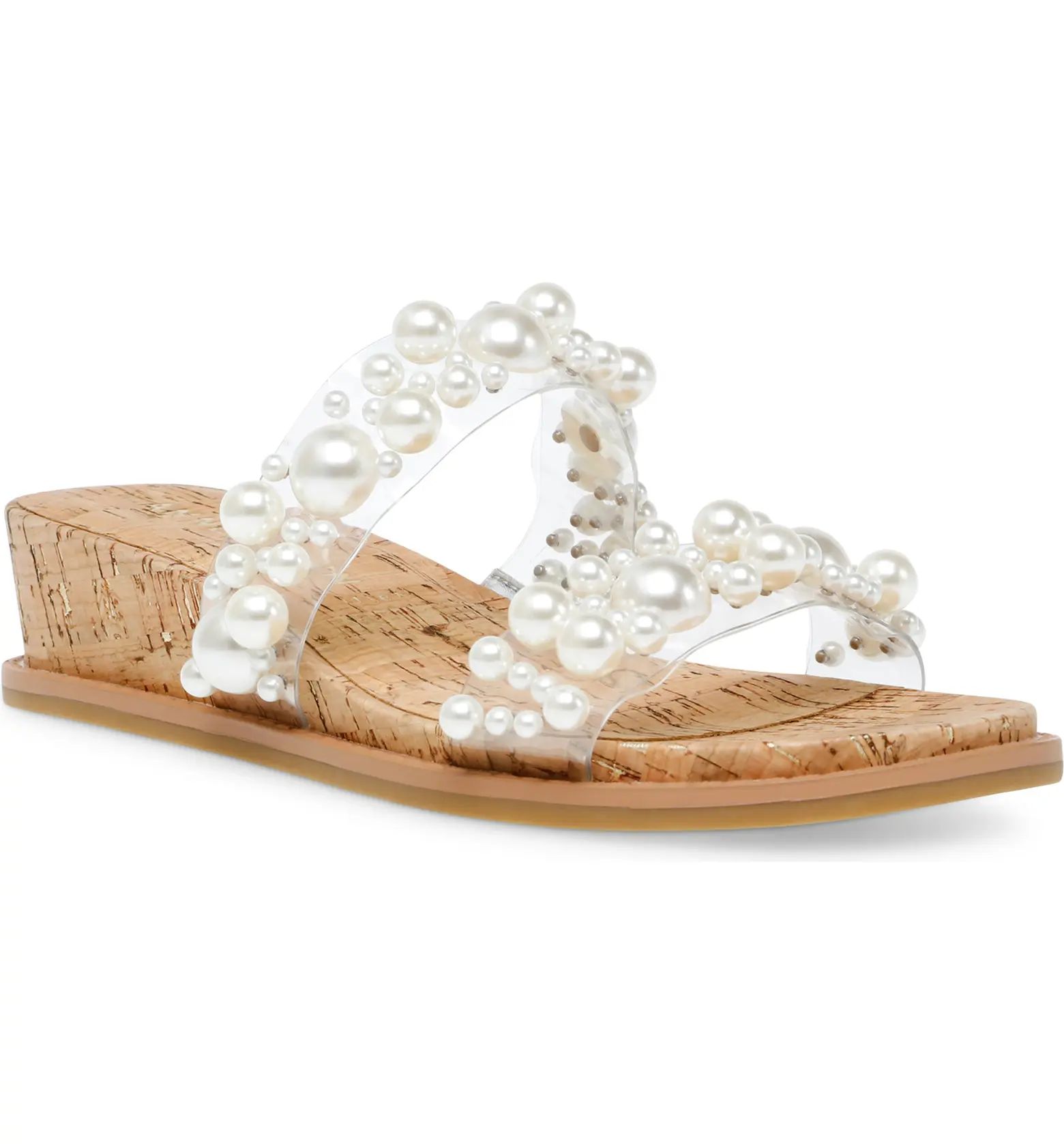 Bia Imitation Pearl Wedge Sandal | Nordstrom
