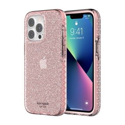 Kate Spade Apple iPhone 13 Pro Ultra Defensive Hardshell Case - Pink Translucent Glitter | Target