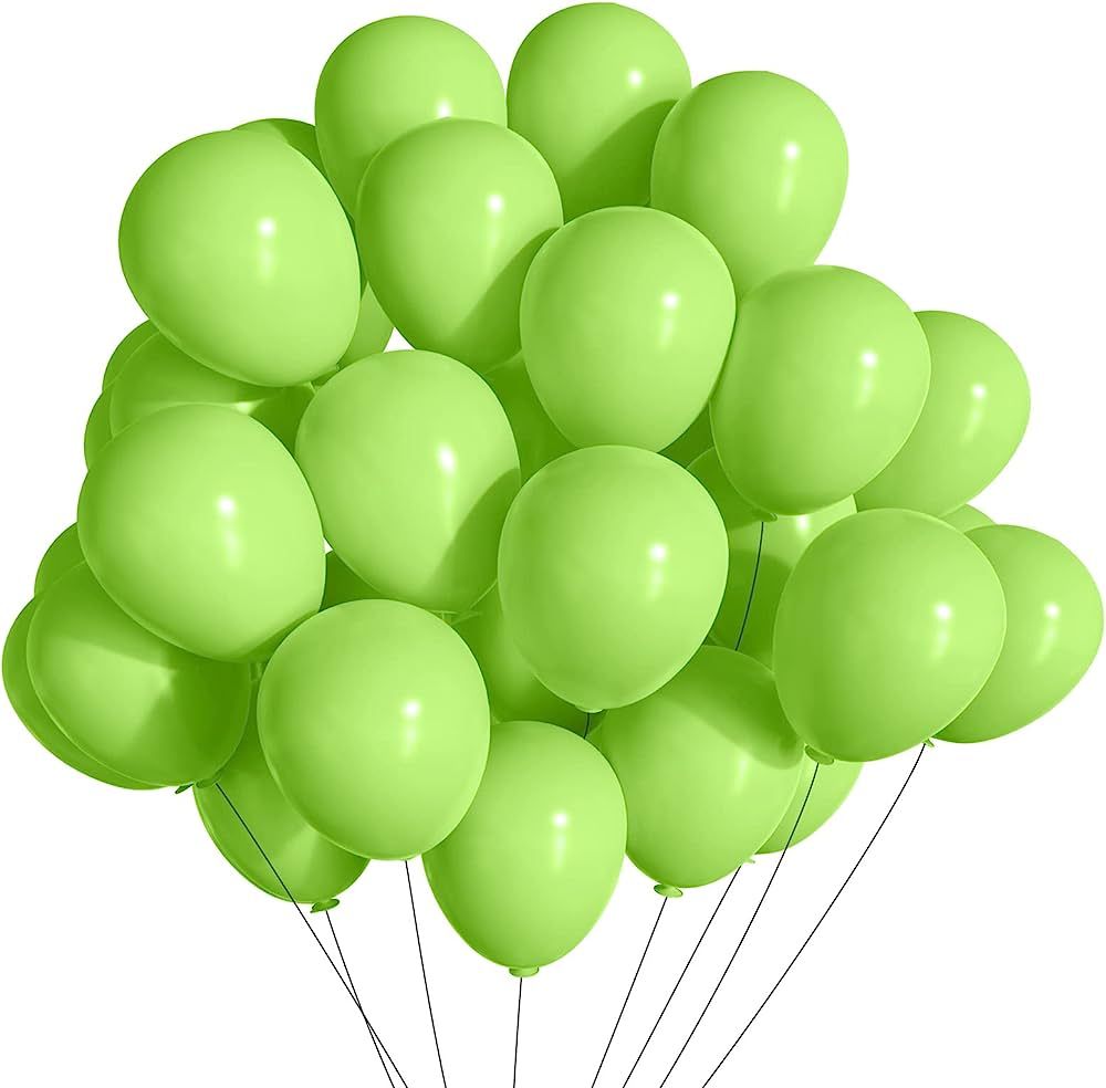 KALOR 5 Inch Lime Green Balloons,100 Pcs Matte Latex Balloons, Helium Balloons for Garland Arch,S... | Amazon (US)