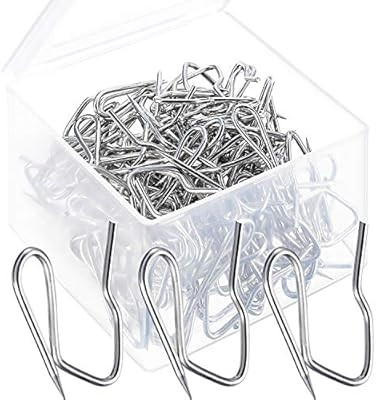 120 Pack Metal Curtain Hooks Drapery Hook Pins with Clear Box 3 by 2.4 cm for Window Curtain, Doo... | Amazon (US)
