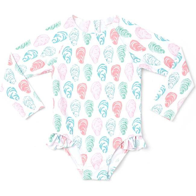 Rashguard Long Sleeve One-Piece Swimsuit, Oyster Multicolors | Maisonette