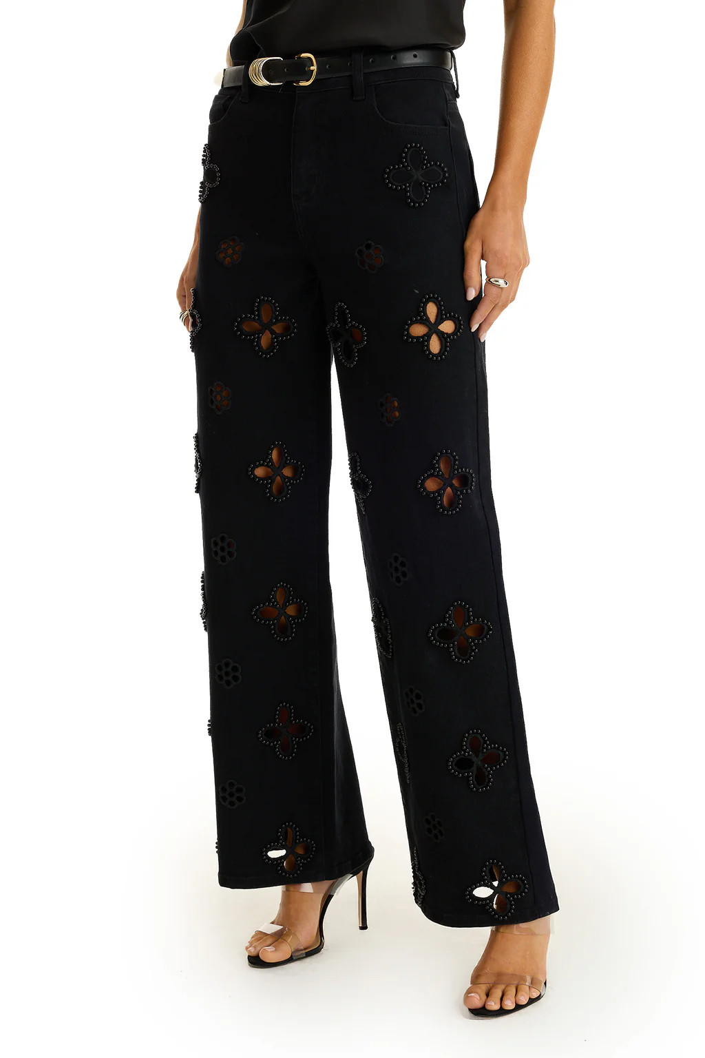 Kaia Pearl High Rise Jean - Black | The Noli Shop