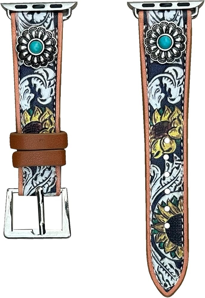 Western Watchband for Apple Watch Size 38mm, 40mm, 41mm, 42mm, 44mm, 45mm and Series 9,8,7,6,5,4 ... | Amazon (US)