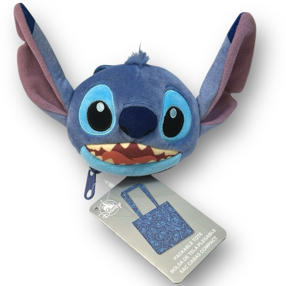 2025 Disney Parks Stitch Plush Bag Charm Keychain Packable Reusable Tote New | eBay US