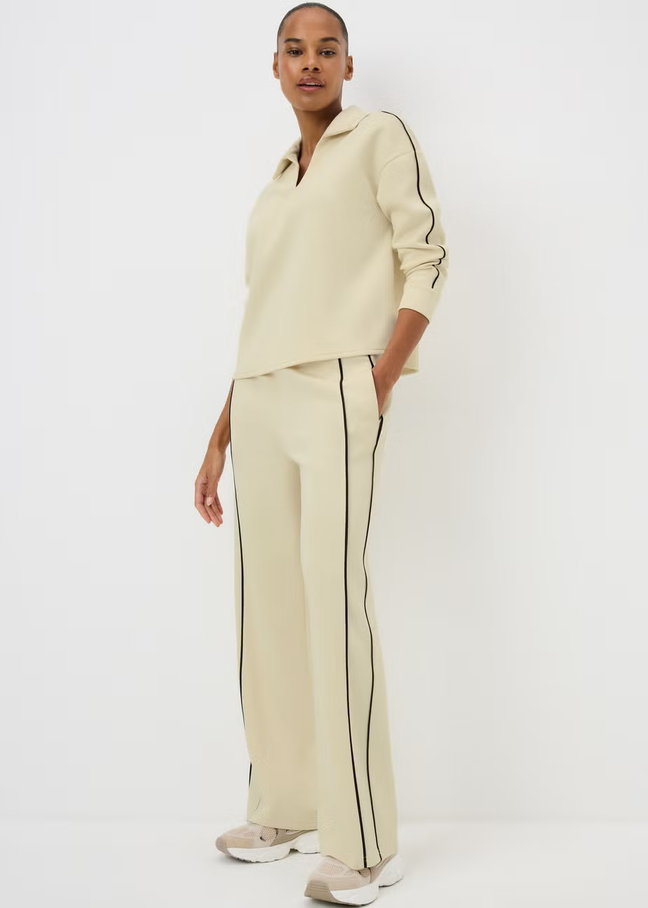 Cream Scuba Piped Co Ord Trousers | Matalan (UK)