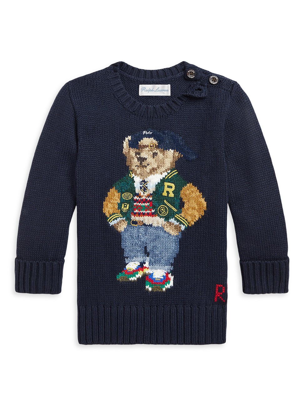 Baby Boy's Polo Bear Crewneck Sweater - Navy - Size 9 Months | Saks Fifth Avenue