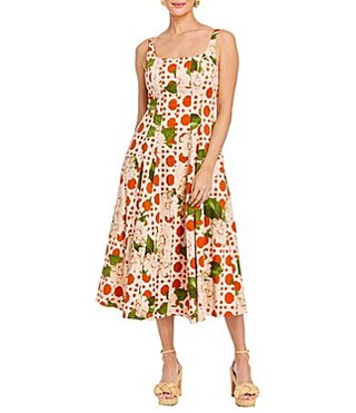Mestiza New York Yvette Reversible Square Neck Sleeveless Midi Dress - 10 | Dillard's