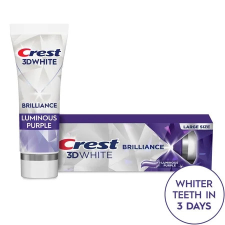 Crest 3D White Brilliance Luminous Purple Teeth Whitening Toothpaste, 4.6 oz | Walmart (US)