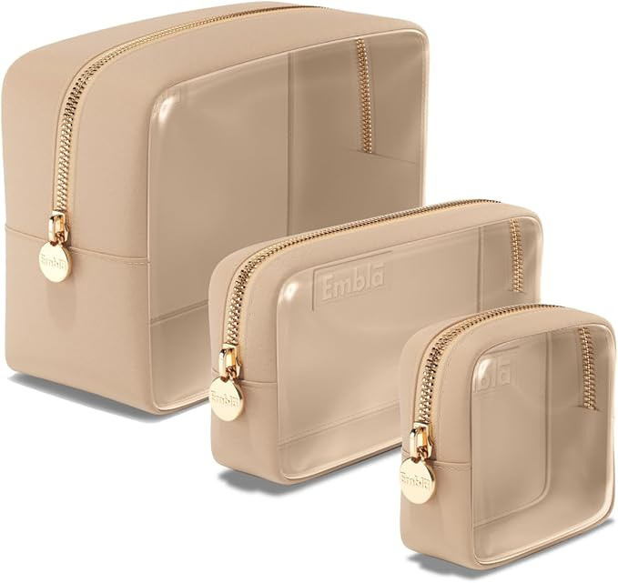 Clear Cosmetic Bags Set of 3, Mini Small Large Makeup Bags For Women Clear Pouch Cosmetics Cases ... | Amazon (US)