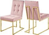 Meridian Furniture Pierre Collection Modern | Contemporary Pink Velvet Dining Chair with Luxurious D | Amazon (US)