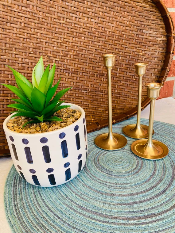 Vintage Staggered Set of 3 Brass Candlestick Holders | Etsy (US)