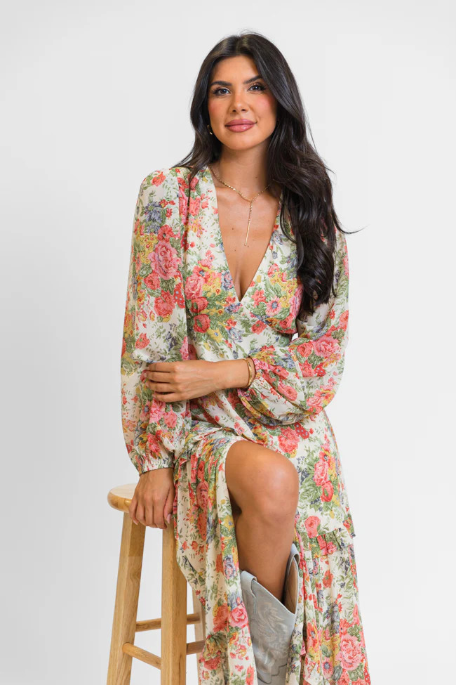 Fell For You Multi Floral Print Maxi Dress | Pink Lily