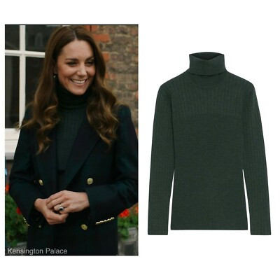 IRIS AND INK ELOISE RIBBED MERINO WOOL BLEND GREEN TURTLENECK SWEATER XS-XL ASO  | eBay | eBay US