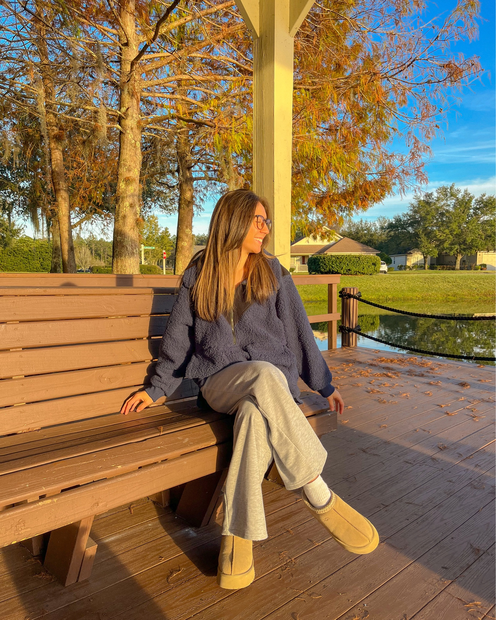 cozy winter sherpa quarter zip fleece outfit, comfy Amazon sweatpants, ugg tazz mustard seed

#LTKSeasonal #LTKstyletip