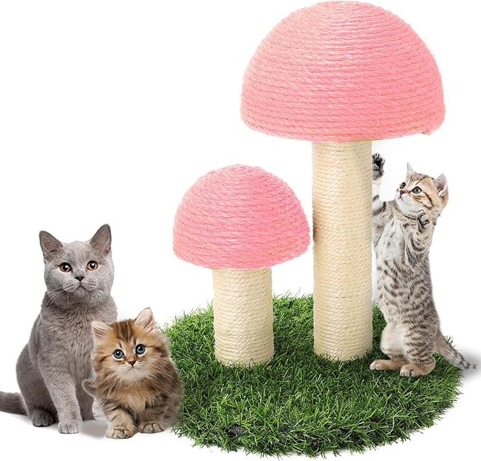 Cat Scratching Post, Mushroom Claw Scratching Post for Kitty, Natural Sisal Cat Scratchers Pole, ... | Amazon (US)