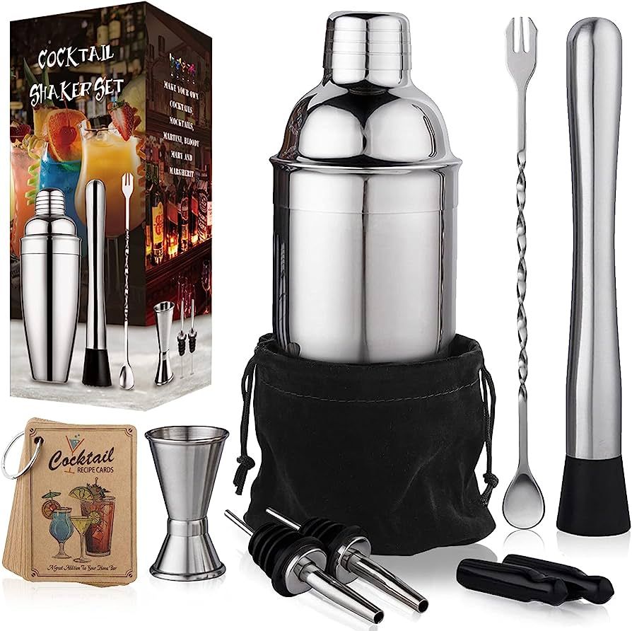 24 oz Cocktail Shaker Set Bartender Kit by Aozita, Stainless Steel Martini Shaker, Mixing Spoon, ... | Amazon (US)