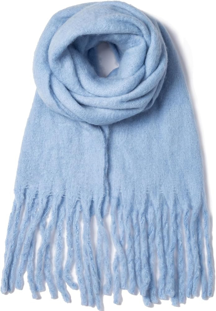 AUSEKALY Women's Scarf Big Colorful Thick Blanket Wrap Winter Oversized Warm Chunky Scarves Solid | Amazon (US)