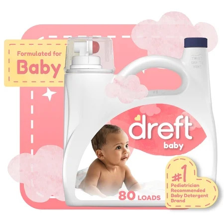 Dreft Liquid Laundry Detergent for Babies, Tackles 100% of Common Baby Stains, 105 fl oz, 80 Loads | Walmart (US)